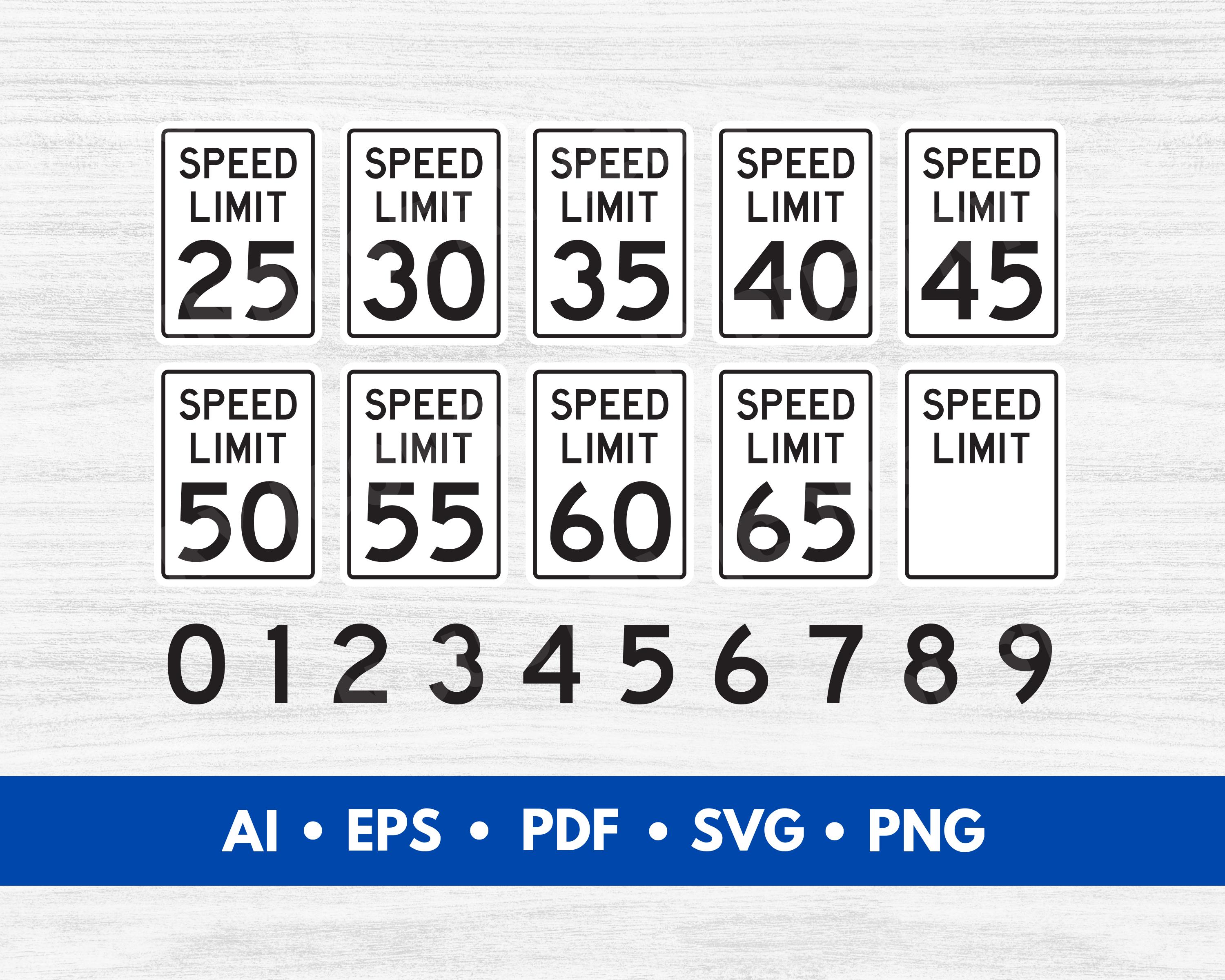 Speed Limit Signs Vector, Speed Limit Sign Clip Art, Road Sign Cut