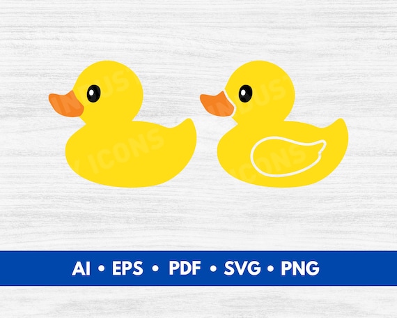 Rubber Duck Vector, Rubber Ducky Cut File, Duck Silhouette, Baby Duck SVG Clipart - Digital Download