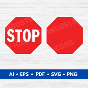 Stop Sign Vector, Stop Sign Clip Art, Stop Sign Blank, Stop Sign Printable - Digital Download