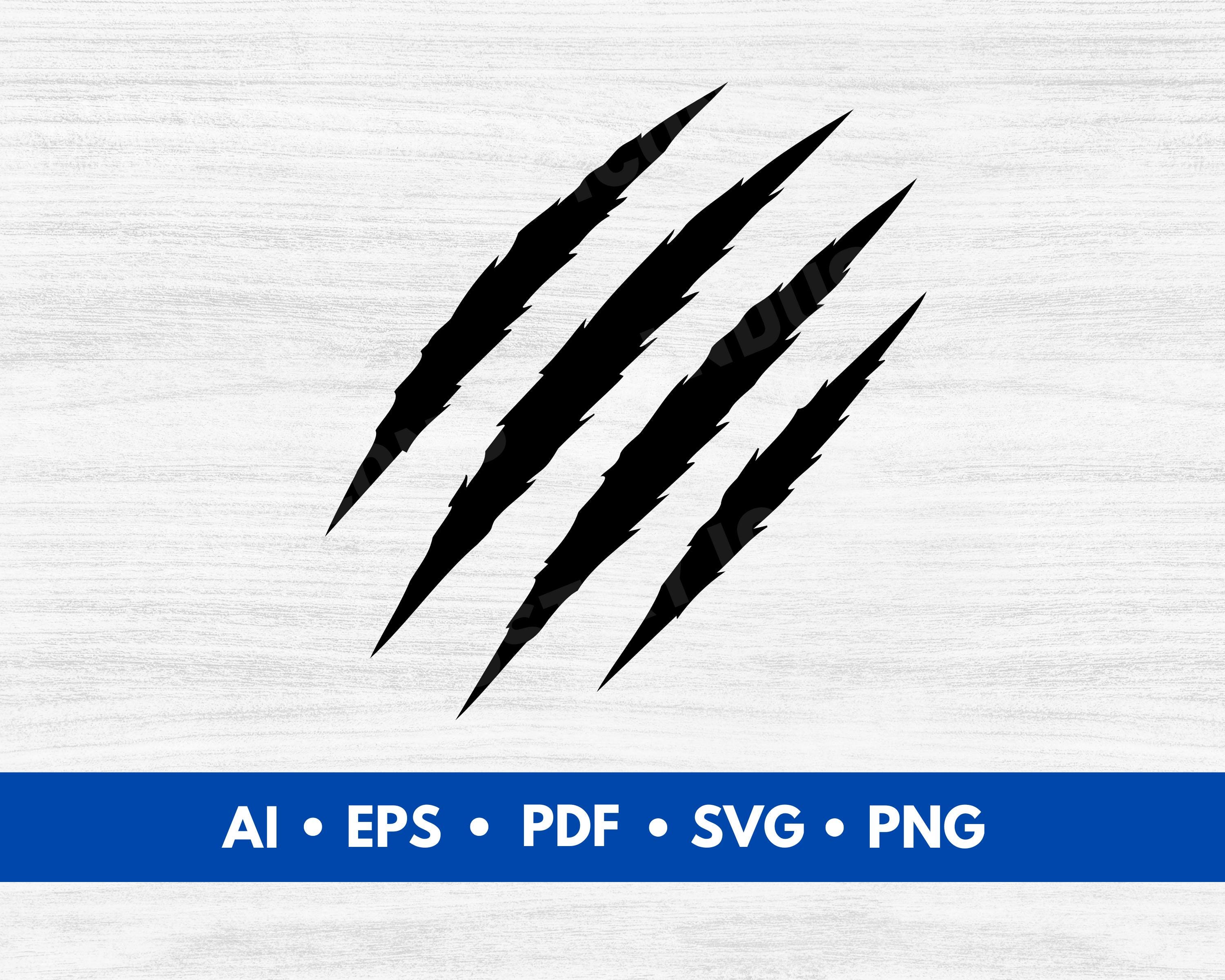 Animal Scratches Vector, Scratch Mark Cut File, Claws Scratches Clip ...