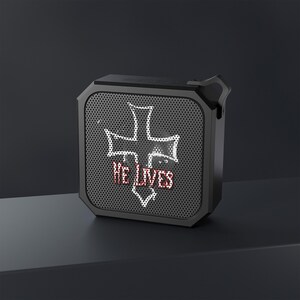 Portable Bluetooth Speaker with &#39;He Lives&#39; Design Ideal for Outdoor Activities Waterproof Speaker for Christian Music Lovers Family Gift
