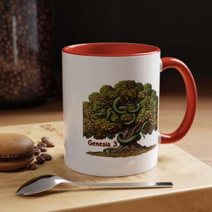 Christian Genesis 3 Accent Coffee Mug Scripture Cup Faith Based Tea Mug Inspirational Drinkware Christian Gift Bible Verse Mug