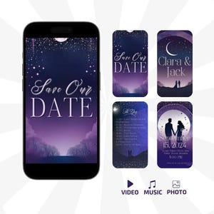 Wedding Video Invitation Template, Animated Wedding Invitation with RSVP, Details & Program, Add Your Own Photo and Music, Canva