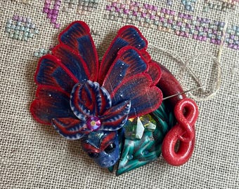 Dragon Needle Minder Berry Milkshake Polymer Clay Magnet Cross Stitch Gift