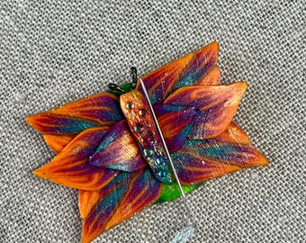 Imán para sujetar agujas con forma de mariposa, diseño de flor de fantasía, arcilla polimérica, para punto de cruz, regalo