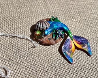 Mermaid Tail Needle Minder Needlework Sea Summer Magnet Cross Stitch Gift