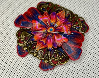 Imán de arcilla polimérica con forma de mariposa de fantasía para guardar agujas, regalo para punto de cruz