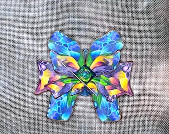 Imán para sujetar agujas con forma de mariposa, diseño de flor de fantasía, arcilla polimérica, para punto de cruz, regalo