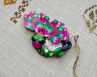 Imán para punto de cruz con diseño de dragón, regalo para amantes de la costura.