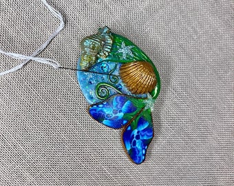 Mermaid Tail Needle Minder Cross Stitch Polymer Clay Needlework Magnet