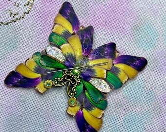 Fantasy Pansy Butterfly Needle Minder Flower Polymer Clay Magnet Cross Stitch Gift