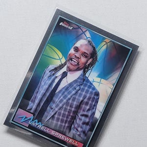 Carte à collectionner NBA #57 Topps Finest Latrell Sprewell 2021 - All-Star Versatile Forward, parfait état