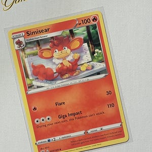 B23 Simisear - Tarjeta Pokémon de la etapa 1 - N.º 027/189 (2020) - Estado impecable o casi impecable