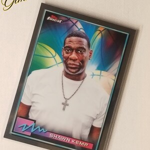 Carte à collectionner #40 Shawn Kemp Topps Finest NBA 2021 - Dunker légendaire de tous les temps - Rare collection en parfait état