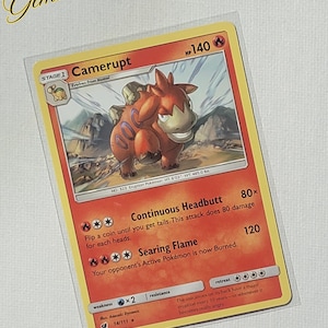 B23 Camerupt - Tarjeta Pokémon de la etapa 1 - n.º 014/111 (2017) Colección Sol y Luna - Estado impecable o casi impecable