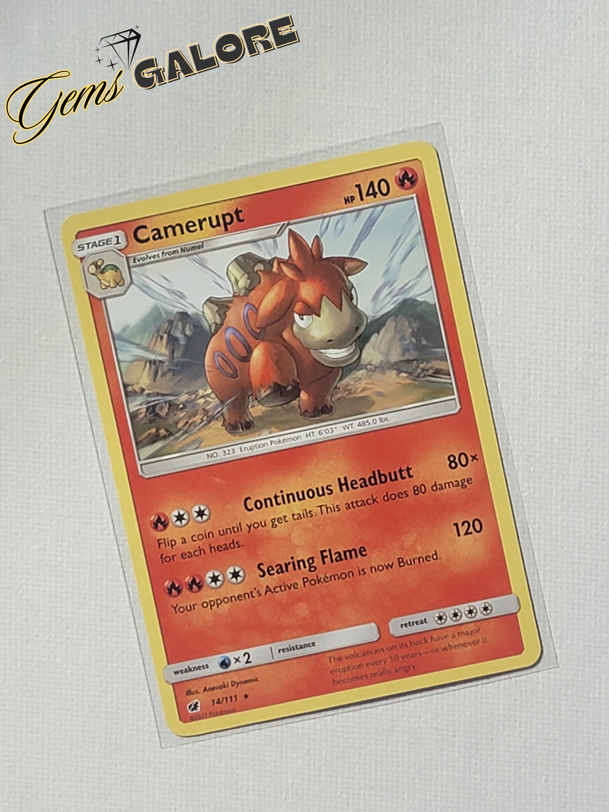 B23 Camerupt - Stage 1 Pokmon Card - #014/111 (2017) Sun & Moon set - Mint/Near Mint Condition B23 Camerupt - Stage 1 Pokmon Card - #014/111 (2017) Sun & Moon set - Mint/Near Mint Condition