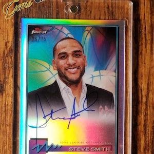 Carte à collectionner NBA Steve Smith Topps Finest Autograph Refrator 2021 #Fa-ss - Édition limitée 06/75 - Certifié authentique État neuf