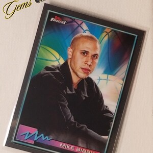 Carte à collectionner #24 Mike Bibby Topps Finest NBA 2021 - Authentique souvenirs des Sacramento Kings - Clutch Performer de collection État neuf