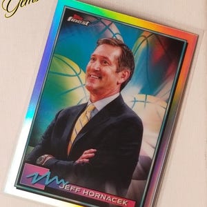 2021 jeff Hornacek Topps Finest Refractor NBA Sammelkarte # 59 - authentische Jazz/Suns Legende - seltenes Sammlerstück, neuwertig