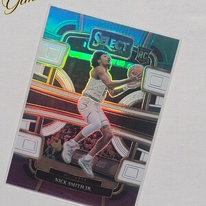 Carte à collectionner #89 de basket-ball Panini Select Concourse Nick Smith Jr. 2023-24 2023-24 - Charlotte Hornets - Lunette Prizm
