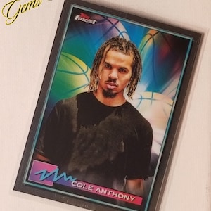 Carte à collectionner n°1 Cole Anthony Topps Finest NBA 2021 - Authentique souvenirs d'étoile montante - Rare collection en parfait état