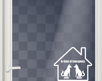In Case of Emergency Pet Rescue Decal – Custom Vinyl Sticker for Doors & Windows