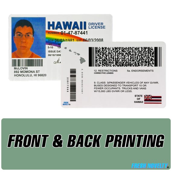 Mclovin ID Card | Novelty Card | 86x54mm (standard ID Size) | Gift
