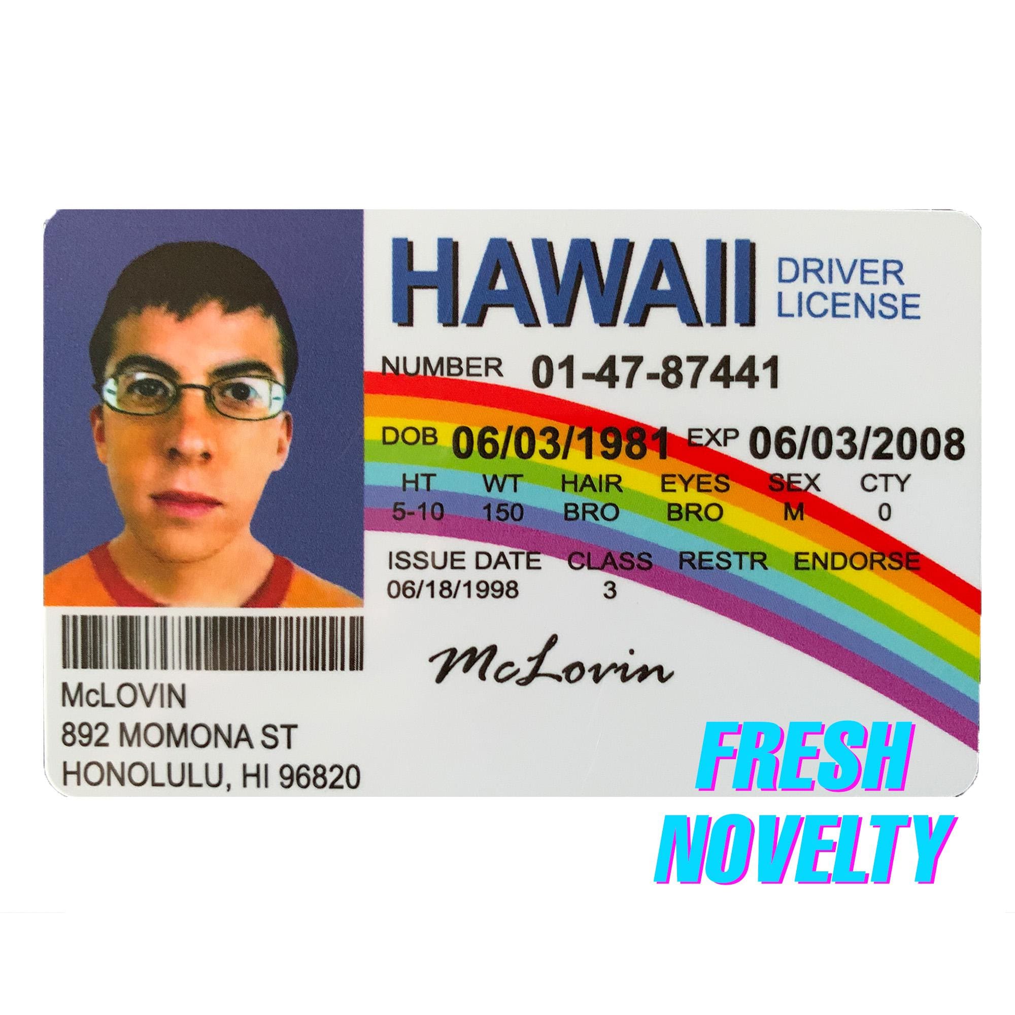 Mclovin ID Card Etsy UK