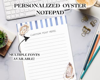Oyster Art Personalisierter Notizblock, Küstengroßmutter Notizblock