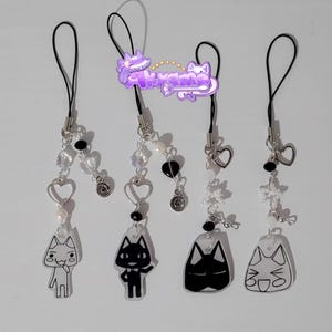 Toro and Kuro phone charm straps keychain Doko Demo Issyo handmade
