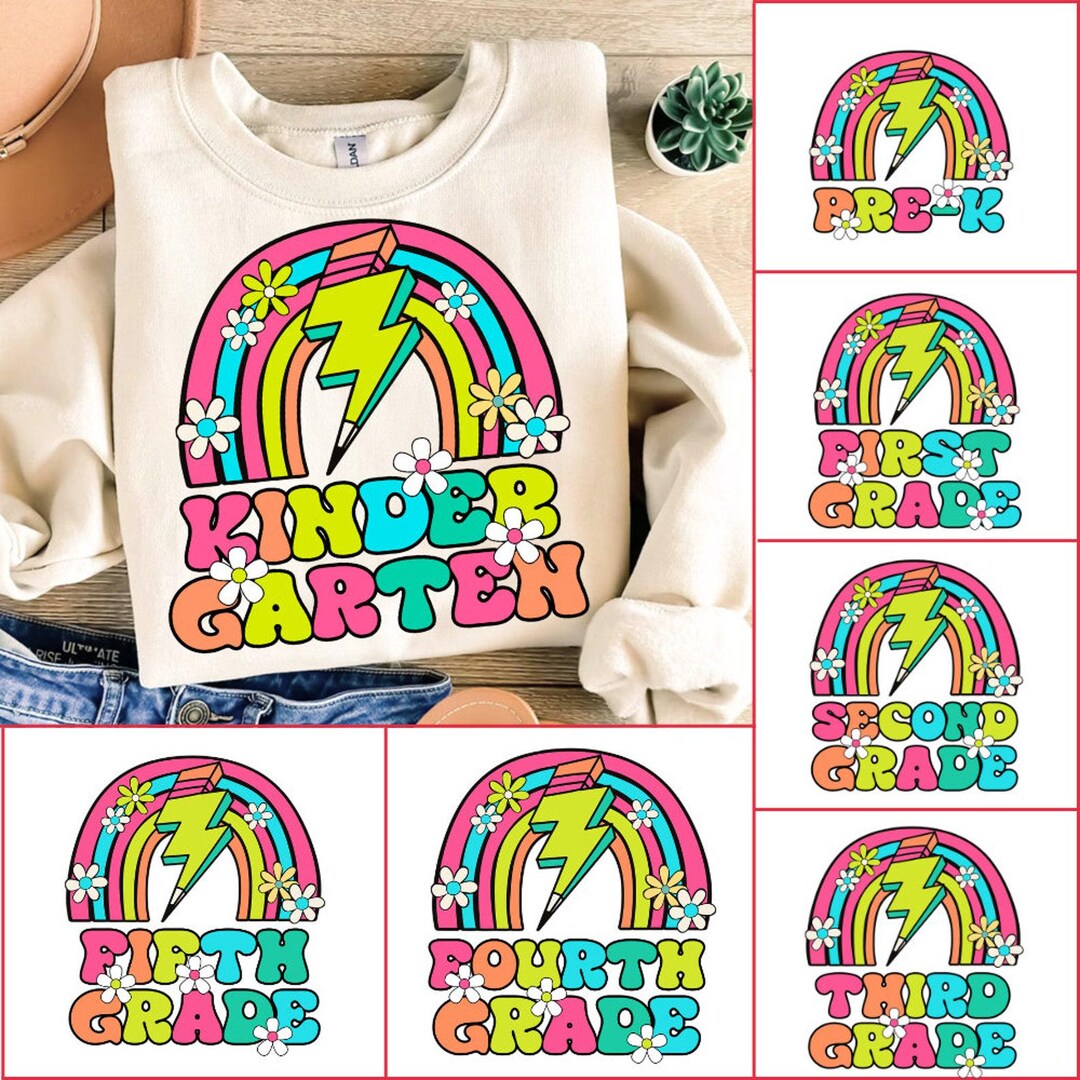 Retro Back to School Bundle, First Day of School, Kindergarten, First ...