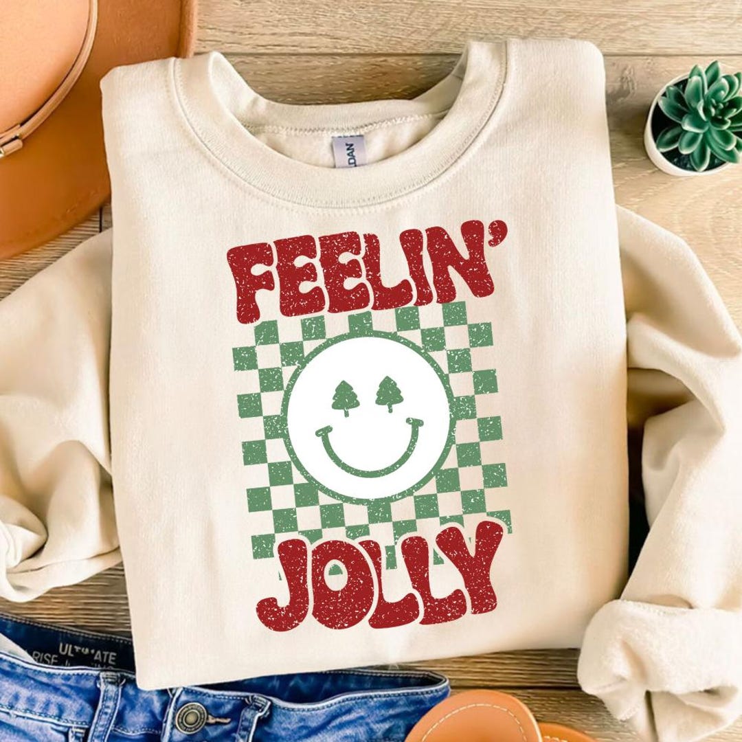 Feeling Jolly Checkered Graphic Sweatshirt