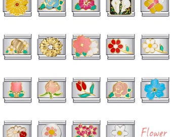 Italian Charms, 9mm Charms, Italian Bracelet Charms, Italian Charm Bracelet,Custom Bracelet Charms, Flowers Charms