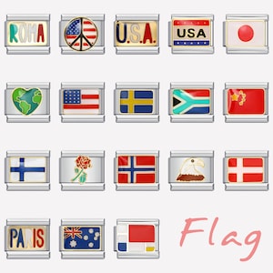 Italian Charms, 9mm Charms, Italian Bracelet Charms, Italian Charm Bracelet,Custom Bracelet Charms, Flag Charms, American flag