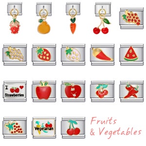 Italian Charms, 9mm Charms, Italian Bracelet Charms, Italian Charm Bracelet,Custom Bracelet Charms, Fruits & Vegetables Charms