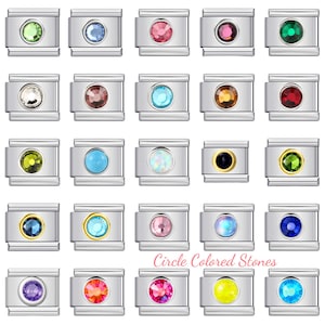 Breloques italiennes, breloques 9 mm, breloques bracelet italien, bracelet italien breloques, breloques bracelet personnalisé, breloques pierres de couleur cercle