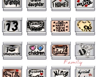 Italian Charms, 9mm Charms, Italian Bracelet Charms, Italian Charm Bracelet,Custom Bracelet Charms, Family Charms