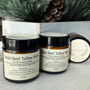Halal grasgevoerde talgbalsem: slagroom, biologisch, geurloos