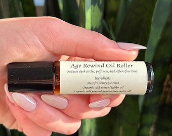 Rouleau pour les yeux à l'encens : mélange d'huiles de jojoba et de ricin biologiques