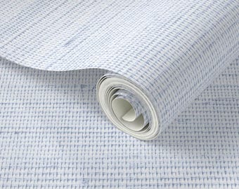 Light Pastel Blue Faux Grasscloth Wallpaper Peel And Stick Woven Texture Soft Muted Pink Pre Pasted Interior Wallpaper Minimalist Wall