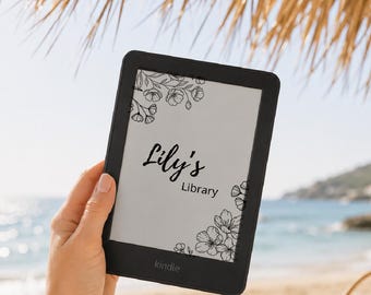 Schermata di blocco Kindle personalizzata, sfondo Kindle personalizzato, e-reader con il tuo nome, salvaschermo Kindle, copertina Kindle floreale, regalo per amanti dei libri.