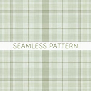 Sage Green Plaid Seamless Pattern PNG File Classic Light Green Tartan with Distressed Texture Fabric Print and Digital paper