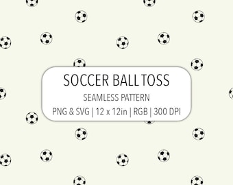 Soccer ball seamless pattern black and white football sports digital paper
