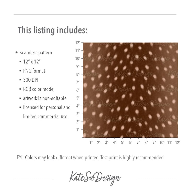 Fawn Spots Seamless Pattern PNG File Woodland Animal Print Baby Deer ...