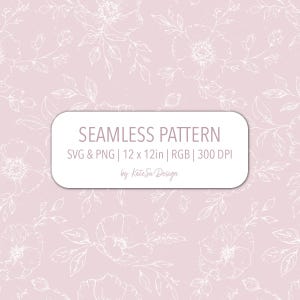 花柄シームレスデザイン ブラッシュピンクの花のスケッチ 植物の繰り返しパターン かわいいガーリーなデジタルダウンロード ソフトな印刷可能なデジタルペーパー SVG PNG