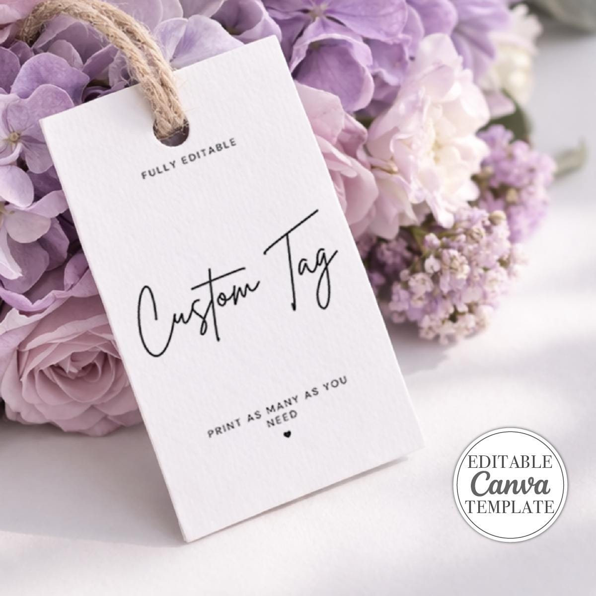 Editable Gift Tag Template Canva Printable Packaging Hang Tag Product ...