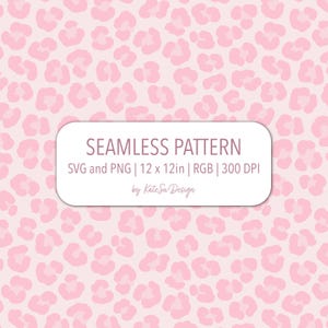 Pink Leopard Print SVG PNG File Seamless Pattern Cheetah Print 300 DPI girly pink digital paper coquette Feminine animal print Vector