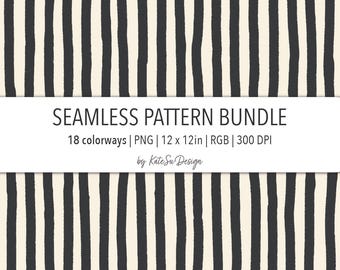 Hand Drawn Vertical Stripes Seamless Pattern PNG File 18 Colors Fabric Print Organic Texture for bedding upholstery Wallpaper Digital Paper