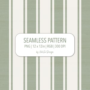 Sage Green Ticking Stripe Seamless Pattern PNG File Fabric Print Linen Texture bedding upholstery Wallpaper Digital Paper Two Tone Stripe