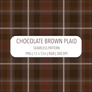 Chocolate Brown Plaid Seamless Pattern PNG File Dark Masculine Tartan Fabric Print Commercial Licence Wallpaper Moody Brown Digital Paper